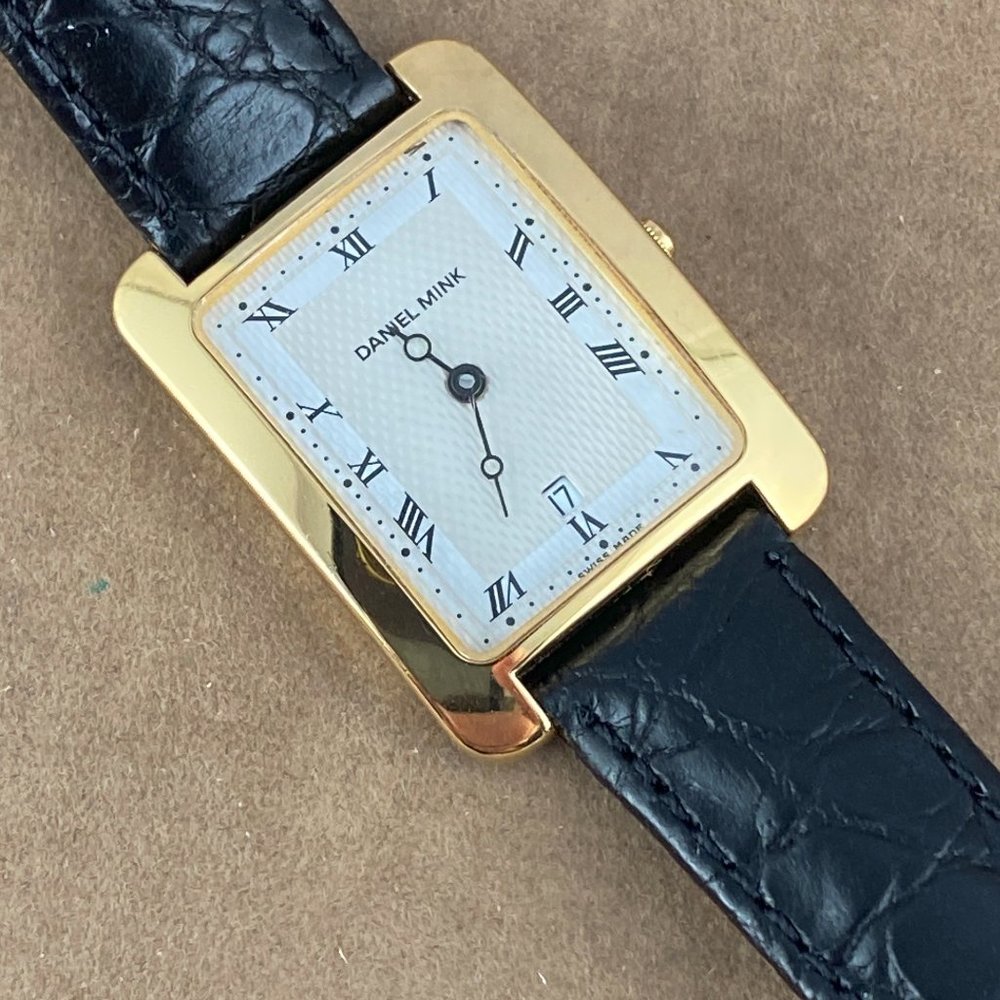 Vintage Designer Gold Daniel Mink Swiss Made Watch - Picture 3 of 8
